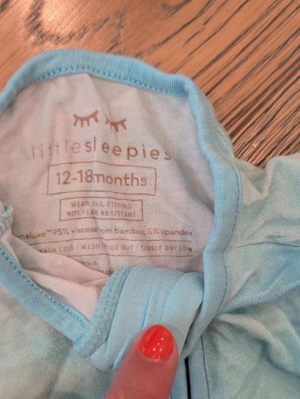 Little Sleepies Light Blue Tie-Dye Footed One-Piece